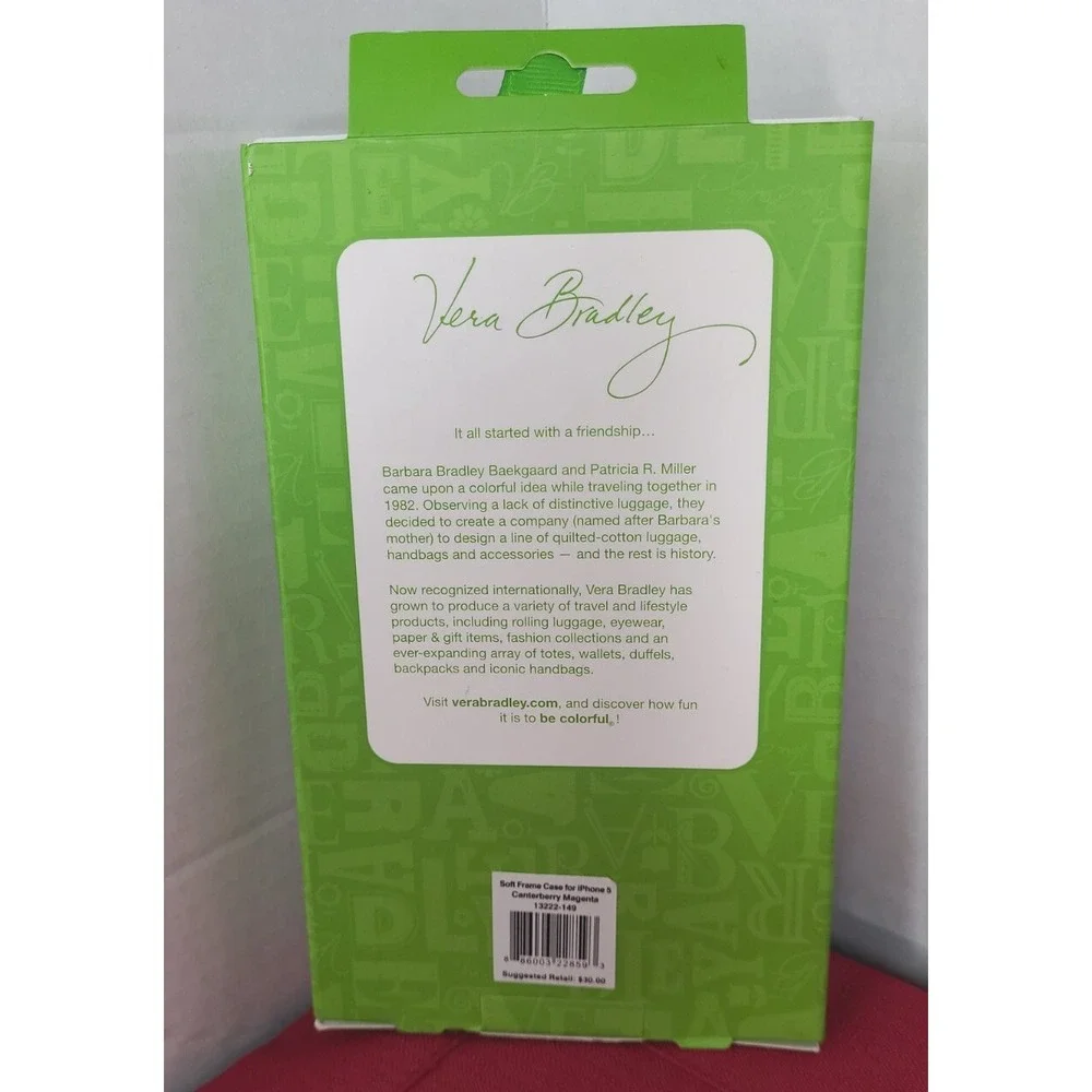 Vera Bradley Flexible Frame Phone Case for IPhone‎ 5 Cranberry Magenta New Gift
